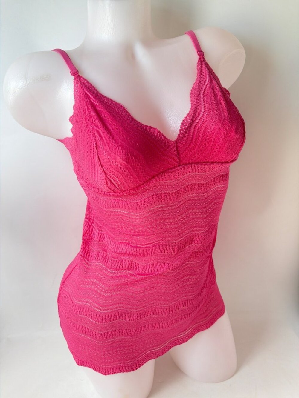 Cosabella Womens Pink Lace Camisole Top Medium Adjustable Straps Made In Italy